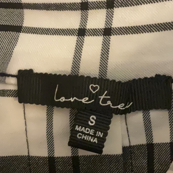 Love Tree Plaid & Pleated Mini Skirt, Size S, Black/White, NWOT - Picture 4 of 6